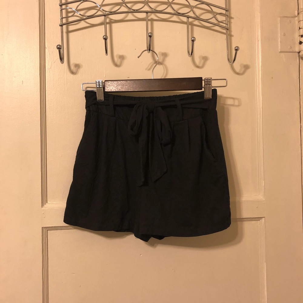 Black velvet shorts
